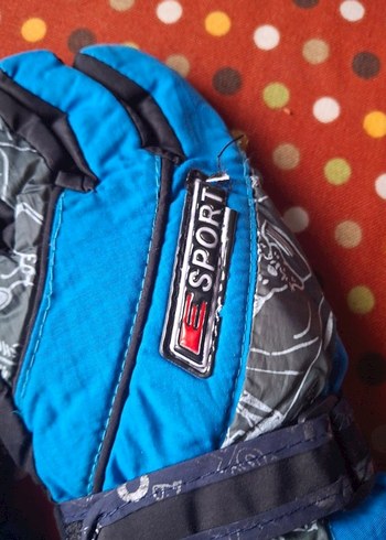 Renkli Desenli Mavi Biker Erkek Eldiveni - Görsel 4