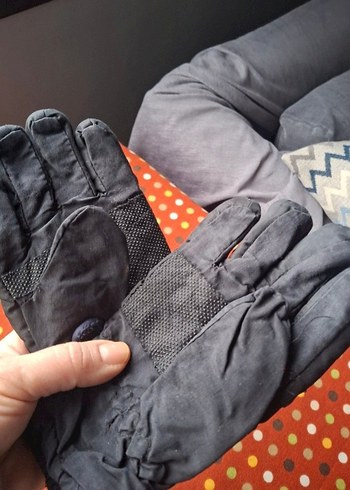 Renkli Desenli Mavi Biker Erkek Eldiveni - Görsel 3