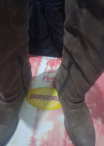 Kahverengi Tokalı Kadın Dizüstü Çizme.boy 38 en 25 - Görsel 4