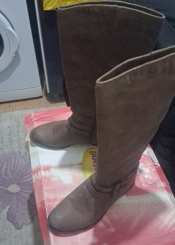 Kahverengi Tokalı Kadın Dizüstü Çizme.boy 38 en 25 - Görsel 5