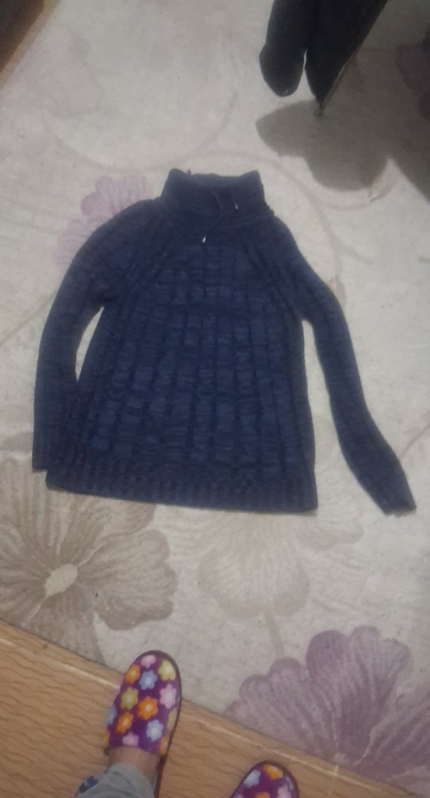 Kadın Gri Boğazlı Triko Kazak..boy 70 en .40 cm - Görsel 2