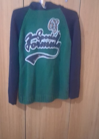 Erkek Çocuk Yeşil Kapüşonlu Triko Sweatshirt - Görsel 5