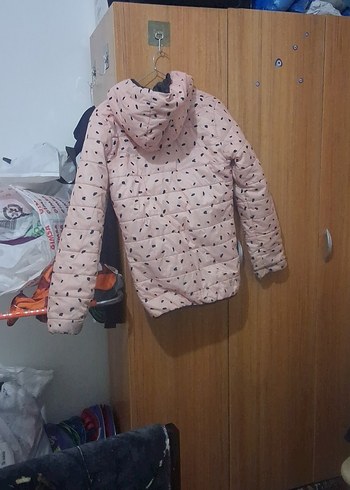 Kız Çocuk Pembe Kapüşonlu Fermuarlı Mont.boy 60 en 42 - Görsel 4