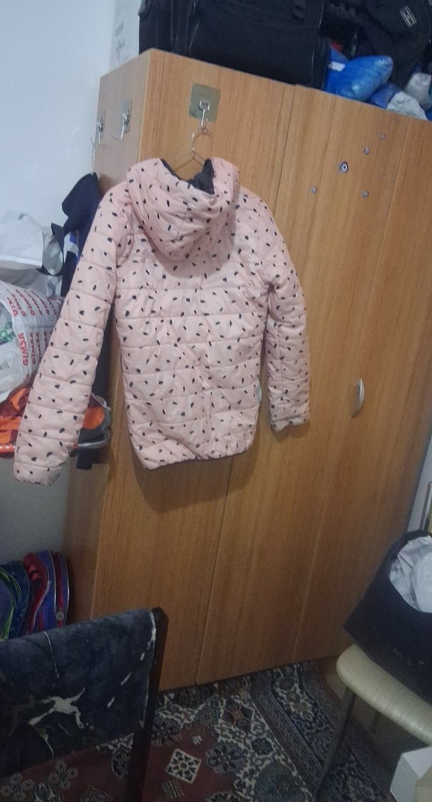 Kız Çocuk Pembe Kapüşonlu Fermuarlı Mont.boy 60 en 42 - Görsel 3