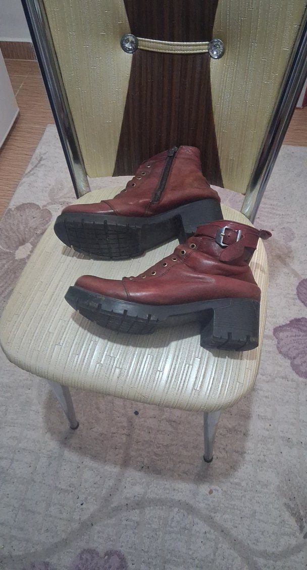 Kahverengi Deri Kadın Yüksek Topuklu Bot - Görsel 5