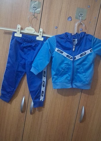 Mavi Bebek Eşofman Takımı Velcro Detaylı - Görsel 6