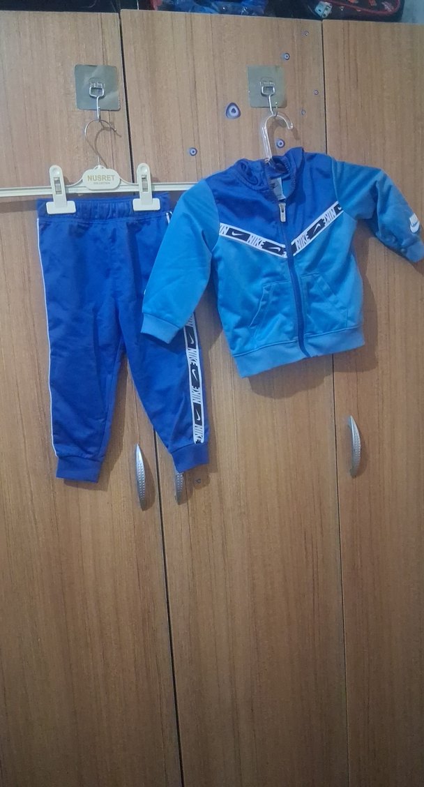 Mavi Bebek Eşofman Takımı Velcro Detaylı - Görsel 3