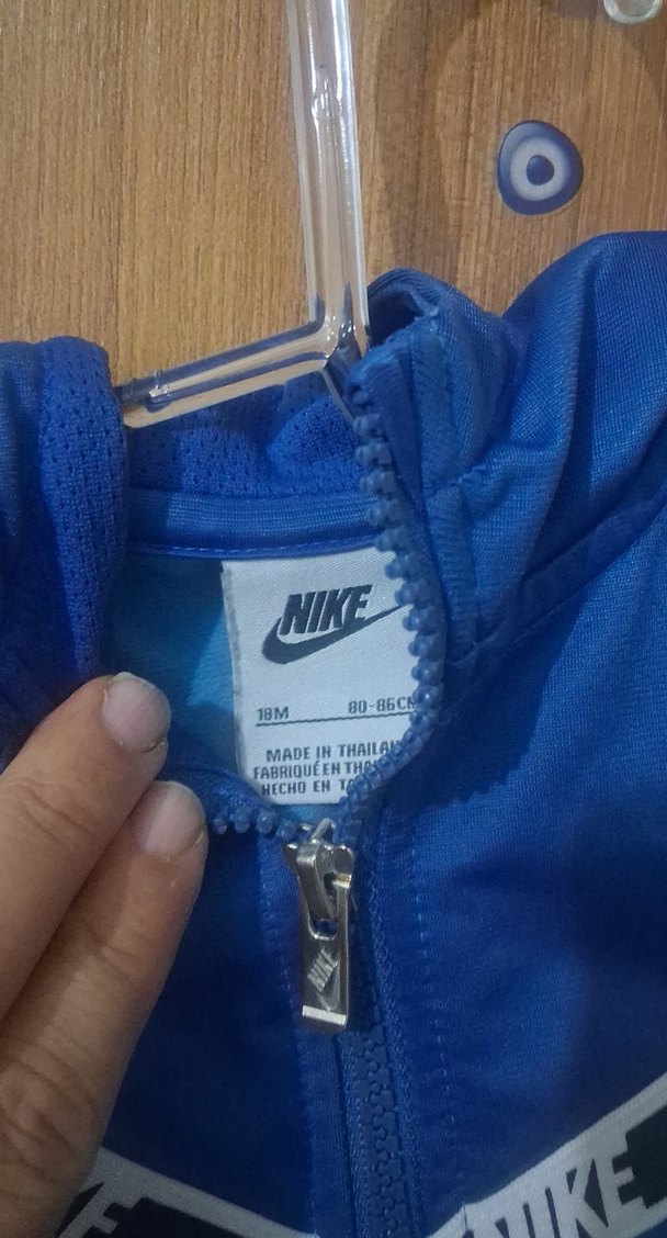 Mavi Bebek Eşofman Takımı Velcro Detaylı - Görsel 5