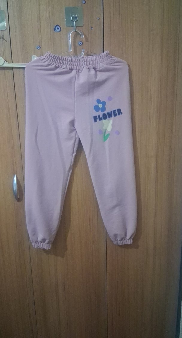 Mor Baskılı Rahat Kesim Kız Eşofman Altı - Görsel 2