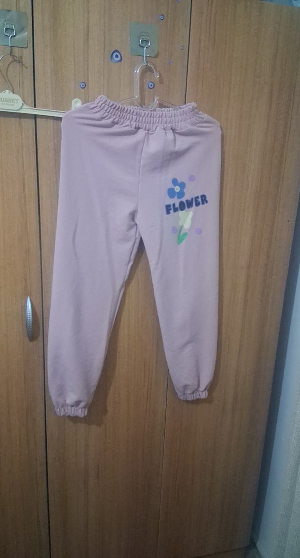 Mor Baskılı Rahat Kesim Kız Eşofman Altı - Görsel 3