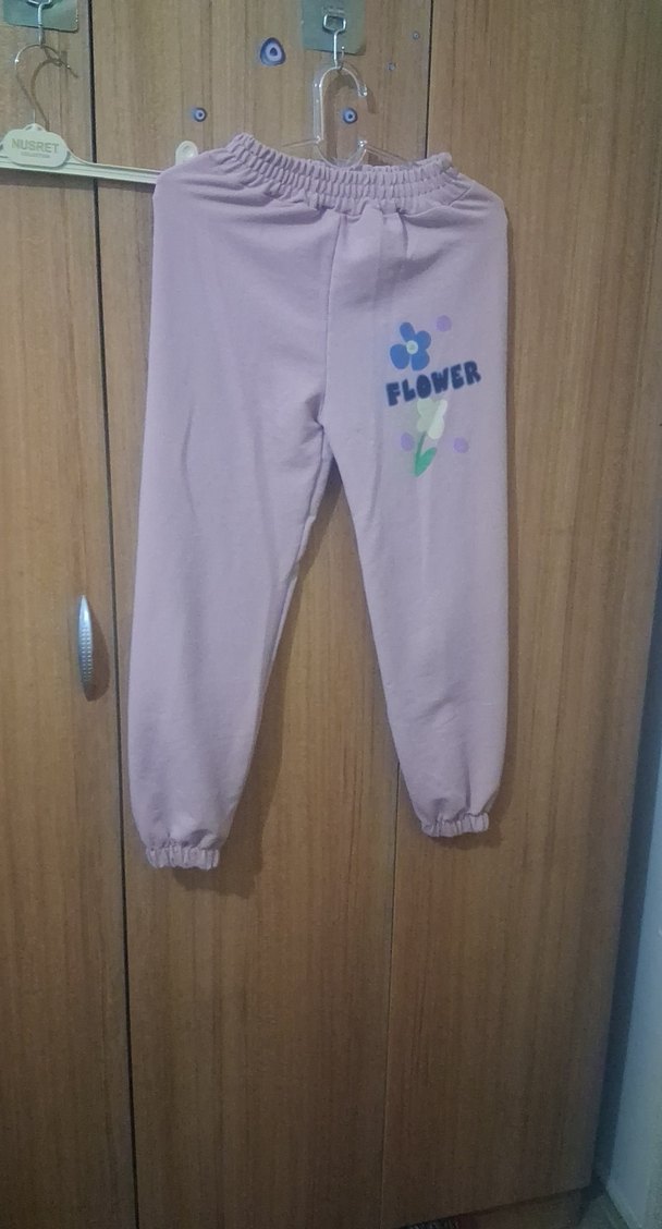 Mor Baskılı Rahat Kesim Kız Eşofman Altı - Görsel 4