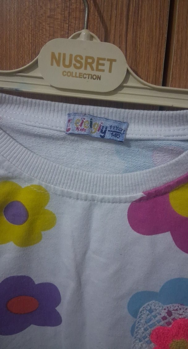 Kız Çocuk Mor Eşofman Takımı Çiçek Desenli - Görsel 4