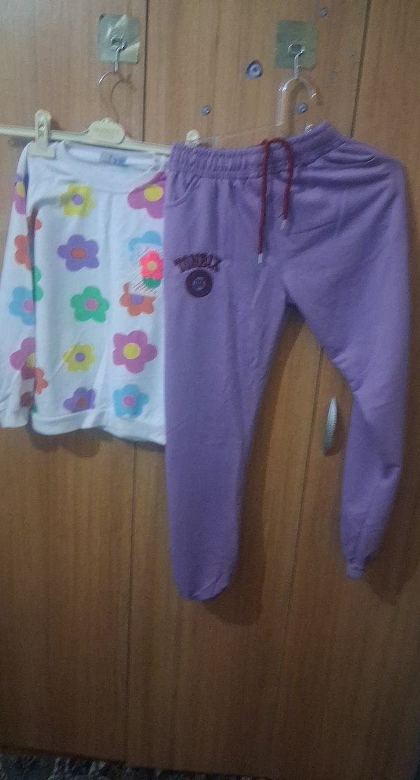 Kız Çocuk Mor Eşofman Takımı Çiçek Desenli - Görsel 5