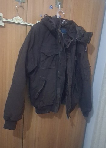 Kahverengi Kemerli Erkek Mont.. fermuarı bozuktur - Görsel 2