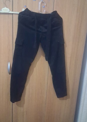 cocuk Siyah Bol Kesim Kemerli Denim Pantolon - Görsel 4