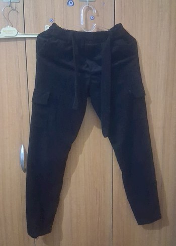 cocuk Siyah Bol Kesim Kemerli Denim Pantolon - Görsel 3
