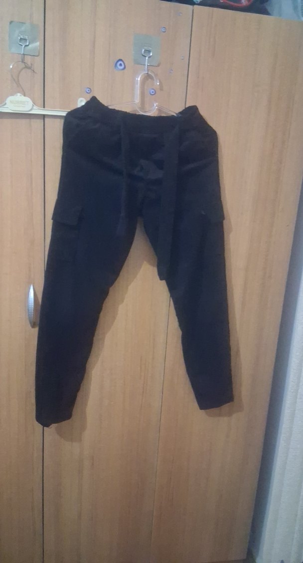 cocuk Siyah Bol Kesim Kemerli Denim Pantolon - Görsel 4