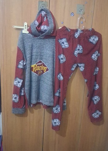 Erkek Çocuk Gri Desenli Rahat Eşofman Takımı - Görsel 3