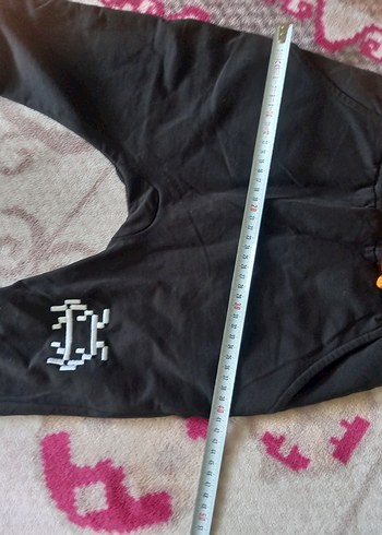 Siyah Nakışlı Erkek Çocuk Eşofman Altı kapri boydur - Görsel 3