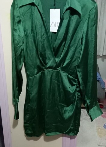 ZARA SATEN KISA ELBİSE 
