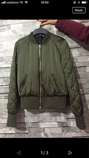 Yeşil bomber ceket
