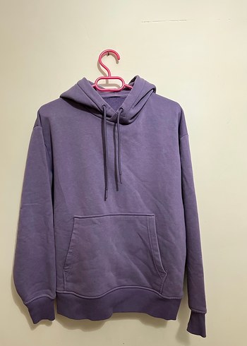 Zara Unisex Mor Kapüşonlu Sweatshirt