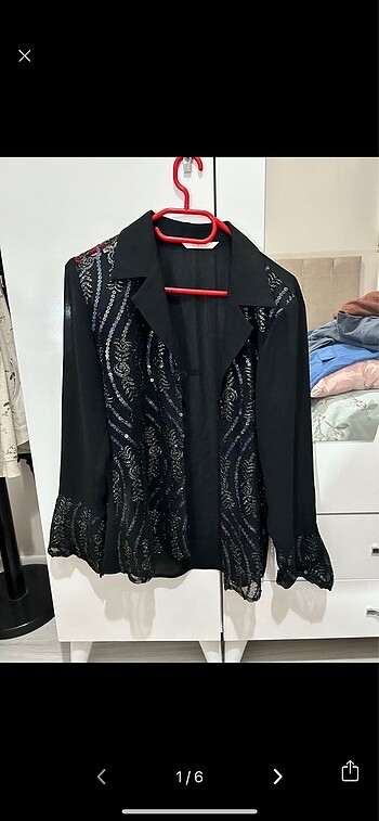 Kadın blazer uzun kollu Pullu ceket