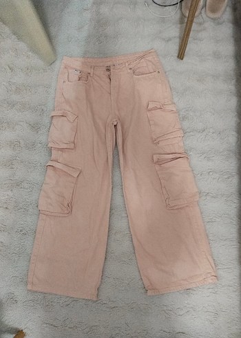 Diğer Pudra Pembe Rahat Kargo Pantolon
