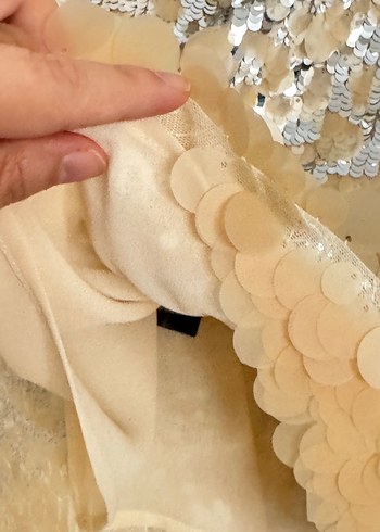 Straplez Parlak Pul Payetli Mini Abiye - Görsel 12