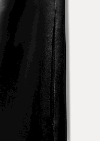 Siyah V Yaka Uzun Kadın Kokteyl Elbisesi - Görsel 7