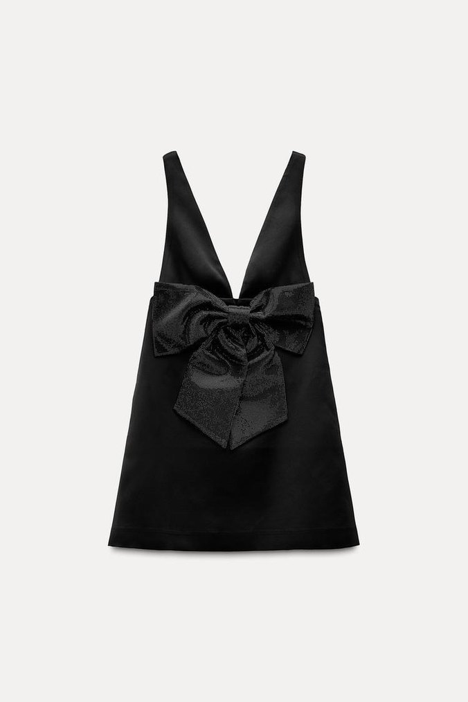 Siyah V Yaka Uzun Kadın Kokteyl Elbisesi - Görsel 4