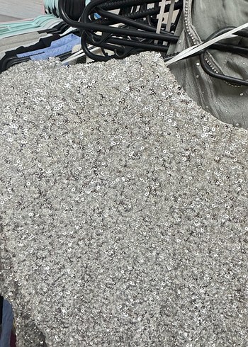 Kadın Gri Payetli Mini Elbise - Görsel 10