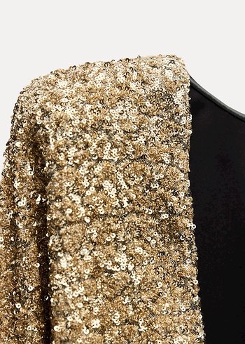 Zara Gold Rengi Pullu Elbise - Görsel 7