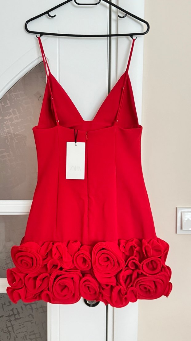 Kırmızı Mini Strappy Elbise - Görsel 5