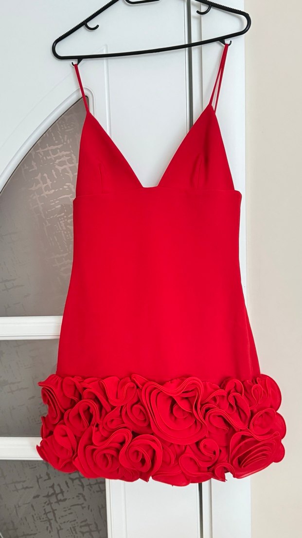 Kırmızı Mini Strappy Elbise - Görsel 4