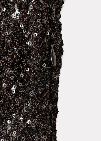 Uzun Kollu Payetli Uzun Elbise - Görsel 3