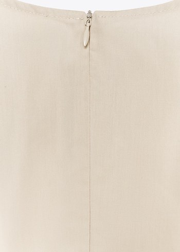 Bej Kemerli Uzun Kadın Elbise - Görsel 8