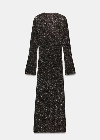 Uzun Drapeli Gotik Kadın Elbise - Görsel 7