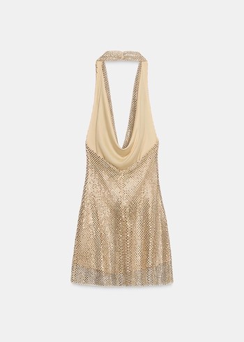 Drapeli Mini Elbise - Görsel 7