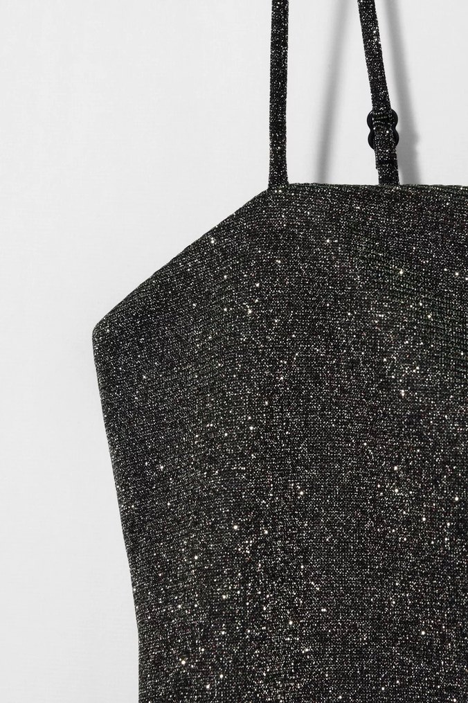 Gri Straplez Mini Elbise - Görsel 4