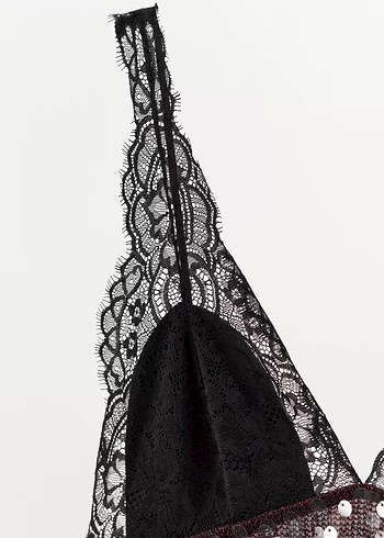 Bordo Dantelli Uzun Askılı Abiye Elbise - Görsel 3