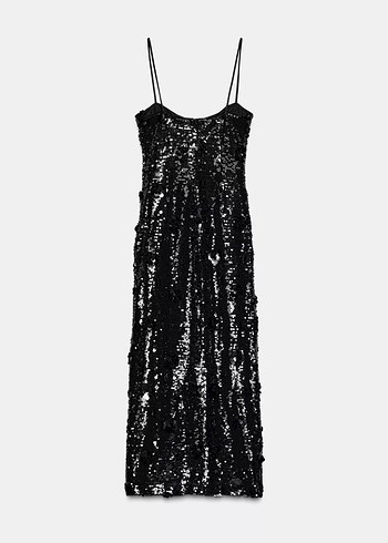 Siyah Straplez Uzun Kadın Abiye Elbise - Görsel 6