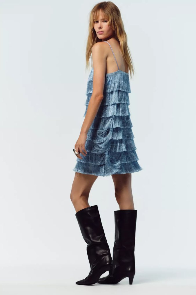 Fırfırlı Mini Elbise - Görsel 4