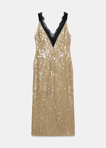 Dantel Detaylı Gece Elbisesi - Görsel 4