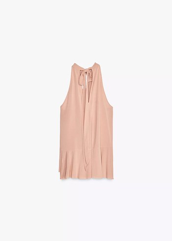 l Beden Zara Bej Kolsuz Mini Bluz