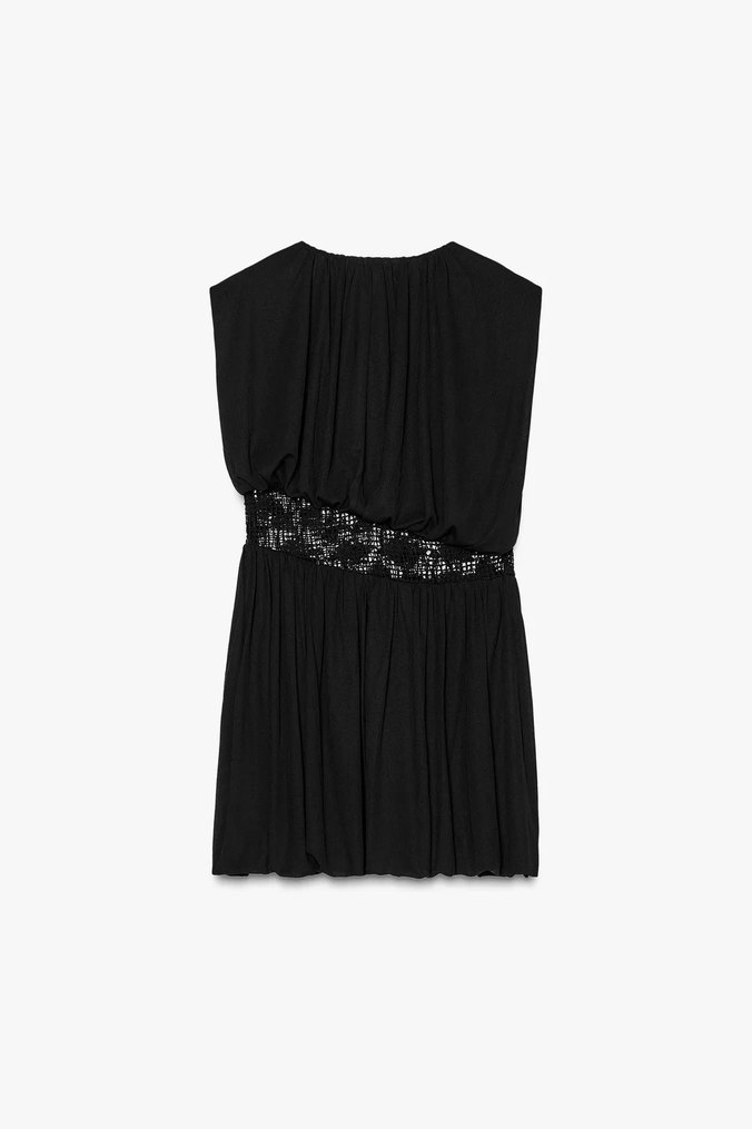 Zara Siyah Renkli Elbise - Görsel 4