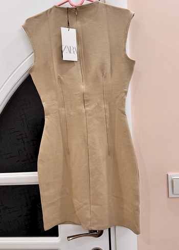 Zara bej rengi elbise - Görsel 3