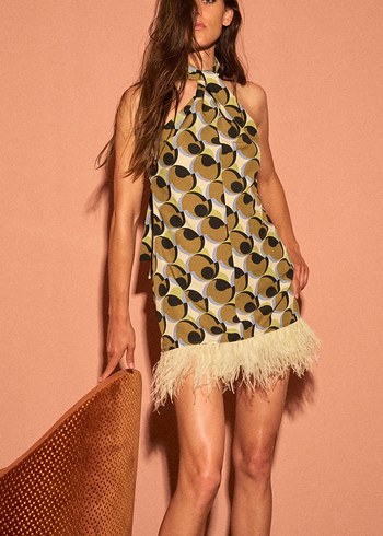 Desenli Mini Elbise - Görsel 2