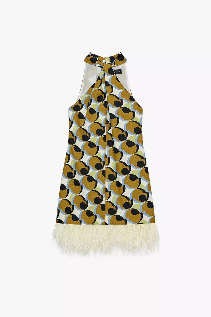 Zara Desenli Mini Elbise - Görsel 4