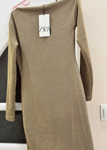 Zara Gold Rengi Elbise - Görsel 8
